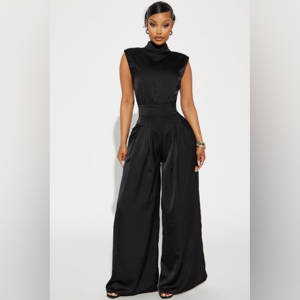 FN Black Sleeveless Wide Leg Jumpsuit